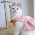Cat Dress Floral Pet Dress with Bow Headdress Adorable Princess Dress for Dogs Cats Cute Pet Supplies. 