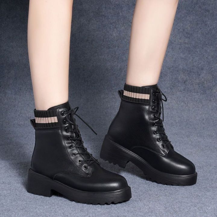 Leather%20Martin%20Boots%20Women's%20Fleece-Lined%20Mid%20Heel2023Winter%20New%20Platform%20Single-Layer%20Boots%20Women's%20Shoes%20Thick%20Heel%20with%20British%20Style%20Ankle%20Boots%20-%20Image%207