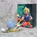 Sutuiying 21cm Dragon Ball Goku Vs Majin Buu Spirit Anime Figure Model Statue Luxury Collection Desktop Decoration Ornament Light Toys Gifts. 