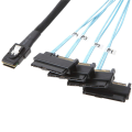 2X Mini Sas Sff-8087 to 4 Sff-8482 Server Array Card Hard Drive Data Cable Sata Cable 0.5m. 