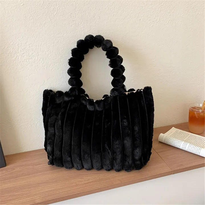 Fluffy%20Tote%20Bag%20Faux%20Fur%20Shoulder%20Purse%20for%20Women%20Plush%20Handbag%20Winter%20Soft%20Fuzzy%20Top%20Handle%20Handbag%20Puffer%20Hobo%20Bag%20-%20Image%203