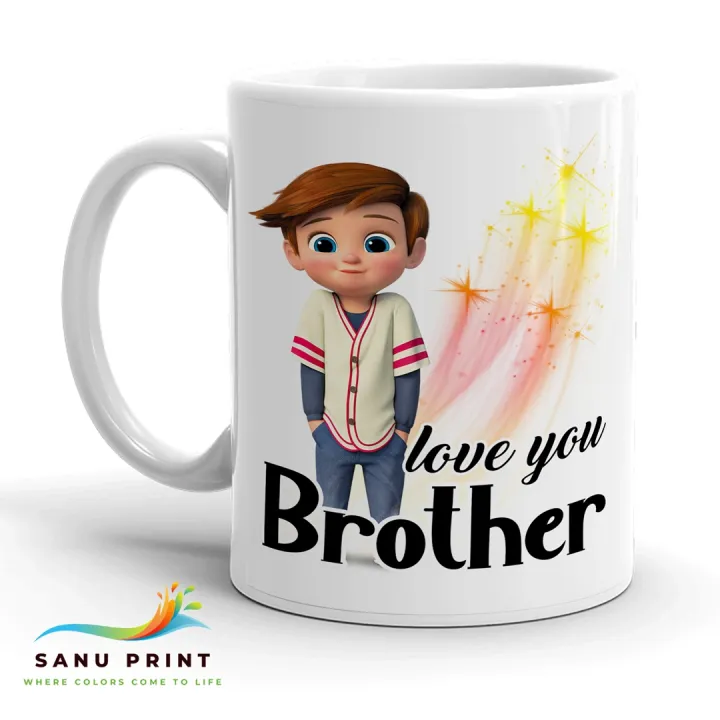 Love you BROTHER gift mug cup for loving brother, friend for birthday or any occasion Love you brother mug - BR02