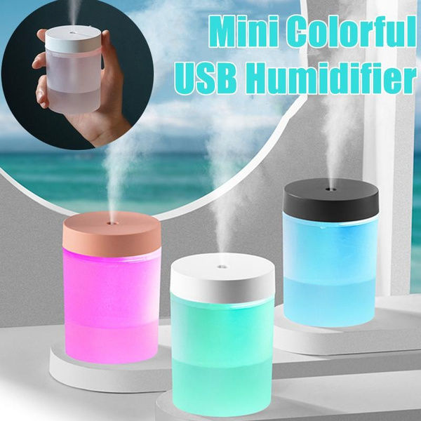 Tinzzi Portable Colorful Light Humidifier Mini USB Charging Desktop Humidifier for Home Office(6.8x9.1cm)