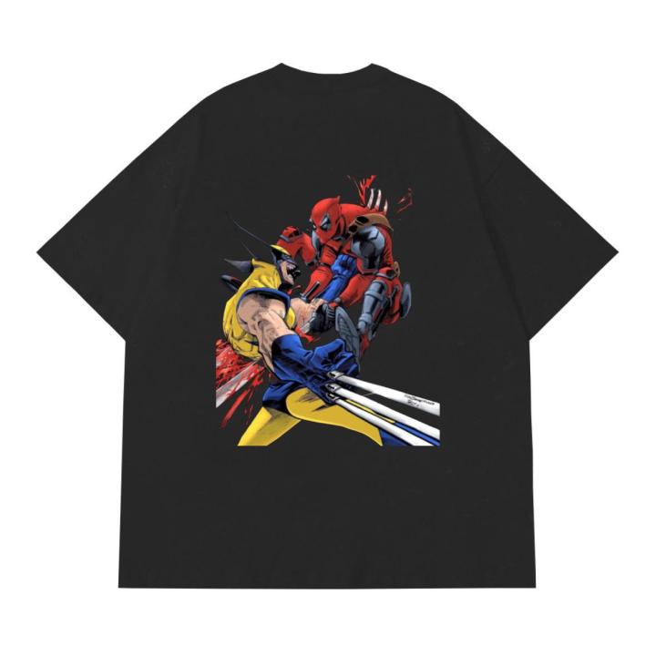 Oversize Men's Deadpool & Wolverine||  Movie Drop 0.4 2024 Dissing graphic Print Tee fast Fashion Baggy T Shirt