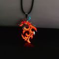 New Year Vintage Punk Dragon Pendant Necklace Glowing In The Dark Moonstone Luminous Dragon Necklace Charm Gift Glowing Necklace Men Boy. 