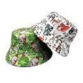2024 Four Seasons Polyester Cartoon animals Print Bucket Hat Fisherman Hat Outdoor Travel Sun Cap for Men and Women 282. 
