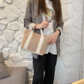 Handcrafted design Wicker handbag Versatile Eco-friendly Bohemian style Beach straw bag Lightweight Natural material Rattan basket bag for Beach vacation Poolside accessory Summer Picnic Casual outing. 