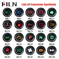 Indicator light shell black 24V pin metal 16mm/12/10/8 FILN 14/symbol LED indicator light 212V car dashboard indicator light. 