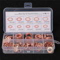 200Pcs O Ring Copper Metric Washers Assortment Kit Copper Washers Flat Sealing Washer 9 Sizes M5 M6 M8 M10 M12 M14. 