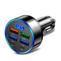 【Fast Delivery 1-4 day】6 in 1 Fast Car Charger LED Voltage Display 4USB 2Type-C 12.5v Quick Charge Adapter CNC Metal Shell 5-Layer Safety Protection Universal For iPhone Samsung Android. 