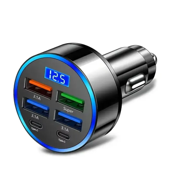 %E3%80%90Fast%C2%A0Delivery%201-4%20day%E3%80%916%20in%201%20Fast%20Car%20Charger%20LED%20Voltage%20Display%204USB%202Type-C%2012.5v%20Quick%20Charge%20Adapter%20CNC%20Metal%20Shell%205-Layer%20Safety%20Protection%20Universal%20For%20iPhone%20Samsung%20Android%20-%20Image%202