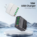 USLION 6 In 1 USB Charger Tablet Fast Charge Laptop Quick Charger EU KR UK US Plug Travel Phone Adapter For iPhone Xiaomi Poco. 
