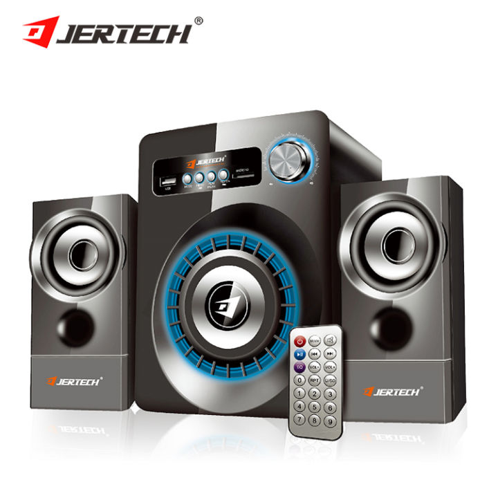 JERTECH Professional 2.1 Subwoofer Speaker System with Bluetooth RGB Lights Subwoofer Speaker