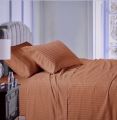 Original Self Striped Bedsheet - Hazel Brown. 