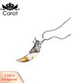 Carat Men Pendant Jewelry Men's Wolf Teeth Pendant Necklace Punk Style Lightweight Electroplated Neck Jewelry for Daily Party Dating Buyers' Favorite Punk Style Men Necklace. 