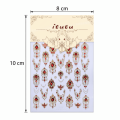 Palace Style Luxurious Design 5D Nail Stickers Shiny Finish Gold Scepter Baroque Scepter Nail Emerald Ruby Color Red Green Gemstone Nail Decals Xmas Nail. 