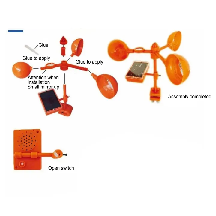 Solar%20Sound%20Light%20Bird%20Repeller,%20White%20Solar%20Bird%20Deterrent%20360%C2%B0%20Rotating%20for%20Farm%20-%20Image%204