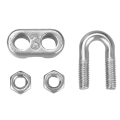 30PCS 1/8 Inches Stainless Steel Wire Rope Cable Clip Clamp For Wire Rope Rigging Tent Rope Guard Railing System. 