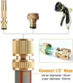 Portable High Pressure Water Gun Car Wash Water Gun Brass Nozzle Car Washing Foam Sprayer Gun Water Tap Spray Gun Water Jet Sprinklers Spray Nozzle Adjustable High Pressure Sprinkler Connector Hose Sprinkler Garden Watering  Automatic Rotating. 