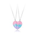 El Regalo 2 PCs BFF Best Friend Forever Split Magnetic Hearts Matching Pendant Necklaces Set- Friendship Day Gift for Besties(FROM INDIA)NUZ. 