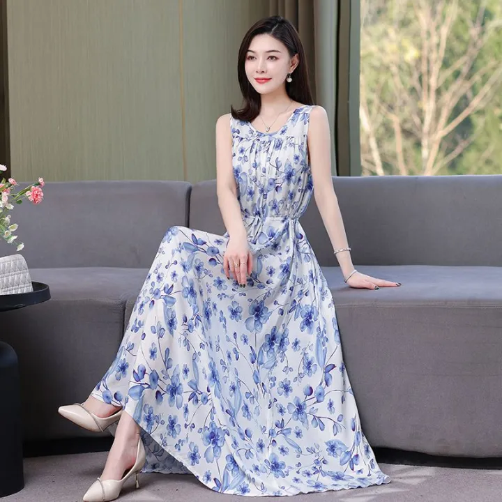 Summer%20Noil%20Poplin%20Dress%20Large%20Size%20Loose%20Floral%20Mid-Length%20Sleeveless%20Suspender%20Skirt%20Outer%20Wear%20Bottoming%20Vest%20Long%20Skirt%20for%20Women%20-%20Image%207