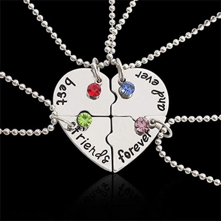 Best%20Friends%20Necklace%203/4%20Piece%20set%20Heart%20Shaped%20Puzzle%20Pendants%20Women%20Alloy%20BFF%20Friendship%20Necklaces%20Chains%20Jewelry%20Choker%20Gift%20-%20Image%202