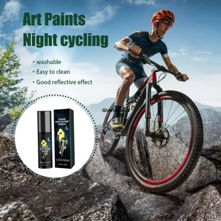 Darkness-Activated Safety Spray – 100ml Reflective Glow Paint for Cycling Gear Apparel Protection