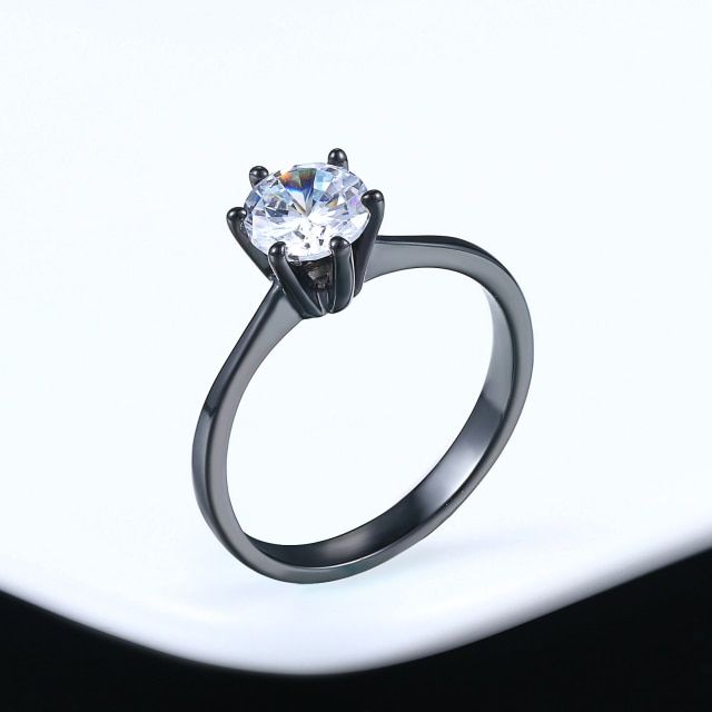 Wedding Rings For Women Classic 1 Carat Aaa Zircon Light Gold Color Engagement Anniversary Ring Jewelry Wholesale R174