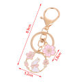 Cute Enamel Keychain Flower Basket Rabbit Cat Key Ring Animal Key Chains Gift. 
