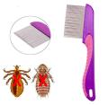 Metal Fine Tooth Nit Comb with Long Handle Professional Head Lice Comb for Detection and Nit Removal Tool for Kids, Adults, and Pets. 