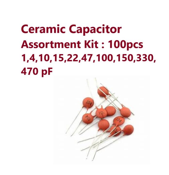 Ceramic Capacitor pF Assortment Kit of 100 pcs