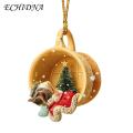 Unique Christmas Ornaments Christmas Dog Ornaments Cute 3d Cup Design with Hanging Rope for Festive Home Car Decoration Christmas Tree Ornaments. 