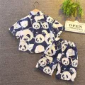 Children Cotton Clothes Baby Sport Boys Causal Full Printe Panda Shirt Shorts 2Pcs/Sets Infant Kids Fashion Toddler Tracksuits. 