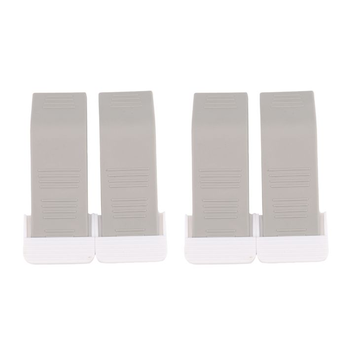 Door Stopper 4 Pack Set Premium Heavy Duty Door Stop Rubber Wedge with Decorative Storage Holder-Perfect Doorstop(Gray)