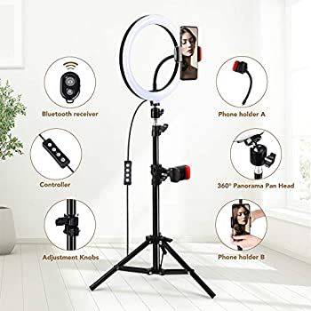 26CM%20Ring%20Light%20With%208ft%20Stand%20Tripod%2010%20Inch%20Selfie%20LED%20Ring%20Light%20With%20Adjustable%20Phone%20Holder%20360%20Rotatable%20Ring%20LED%20Studio%20Camera%20-%20Image%204