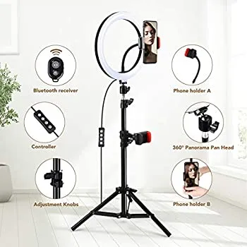 10%20Inch%20Selfie%2026CM%20Ring%20Light%20With%207ft%20Stand%20Tripod%20and%2010%20Inch%20Selfie%20LED%20Ring%20Light%20useful%20for%20TIKTOK%20Light%20With%20Adjustable%20Phone%20Holder%20360%20Rotatable%20Ring%20LED%20Studio%20Camera%20For%20YouTube,%20Online%20Classes,%20TikTok%20&%20Photography%20-%20Image%205