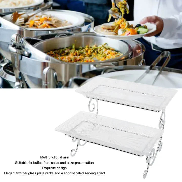2%20Tiered%20Glass%20Buffet%20Serving%20Tray%20Exquisite%20Glass%20Buffet%20Serving%20Tray%20Multifunctional%20for%20Dishes%20for%20Party%20-%20Image%206