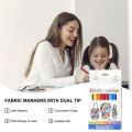8 d/box Fabric Markers Pens Permanent Fade-Resistant Bright Colors Clothing DIY Graffiti Art Markers for Clothes Canvas. 