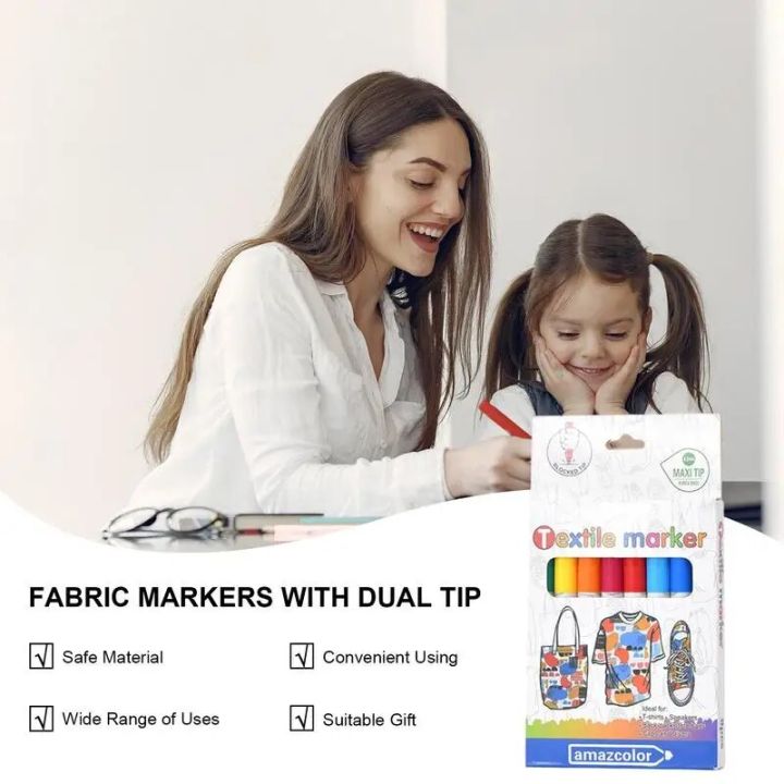 8%20d/box%20Fabric%20Markers%20Pens%20Permanent%20Fade-Resistant%20Bright%20Colors%20Clothing%20DIY%20Graffiti%20Art%20Markers%20for%20Clothes%20Canvas%20-%20Image%202