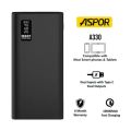 Aspor A330 10000mAh Power Bank with LED Digital Display | Dual Input & Dual Output | Fast Charging. 