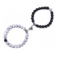 Couple Magnetic Bracelet Set for Men and Women with Heart Charm Unisex Adjustable Romantic Gift. 