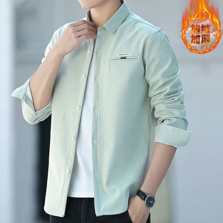 2023New Not Padded Shirt Men's Business Non-Ironing All-Matching Slim Fit Work Printed Shirt Casual Shirt