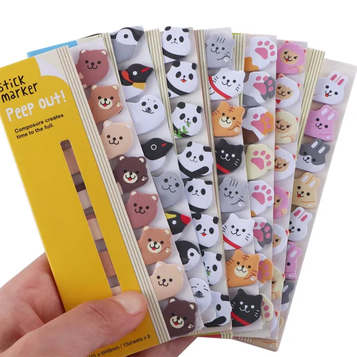 Kawaii Penguin Cat Panda Memo Pads Sticky Index Posted Student School Office Supplies