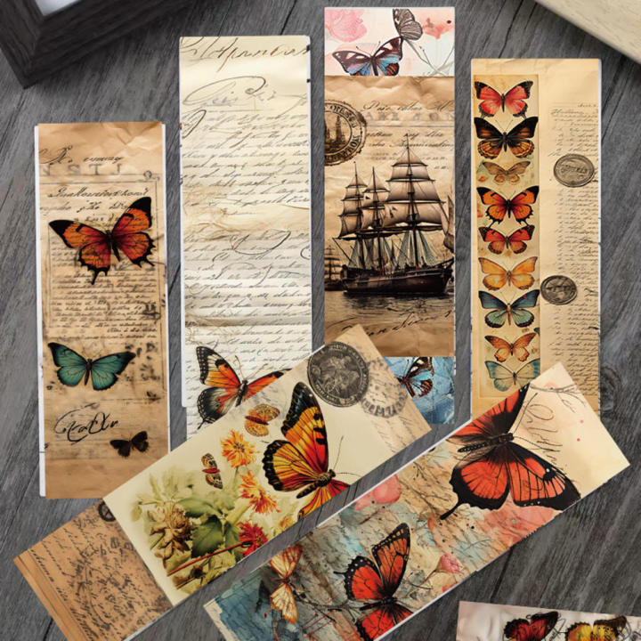 stationery%20Paper%20Bookmark%20artistic%20ancient%20flower%2030pcs%20set%20Book%20Holder%20butterfly%20design%20sunset%20series%20Page%20Marker%20for%20-%20Image%202