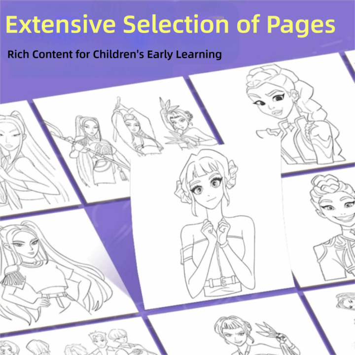 Children's%20Holiday%20Gifts%20Rumi%20Zoey%20Mira%20Kpop%20Demon%20Hunters%20Coloring%20Book%20Multi%20Scene%20Watercolor%20Tracing%20Painting%20Book%20Cute%20Cartoon%20Diy%20Coloring%20Book%20-%20Image%208