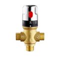 with Scale Brass Thermostatic Mixing Valve 1/2 Inch Adjustable Temperature Shower Mixing Valve Surface Mounted Pipeline Valve Water Heater. 