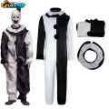 Art The Clown Cosplay Movie Terrifier 2 Art The Clown Cosplay Costume Jumpsuit Mask Halloween Costumes Mask for Men Women. 