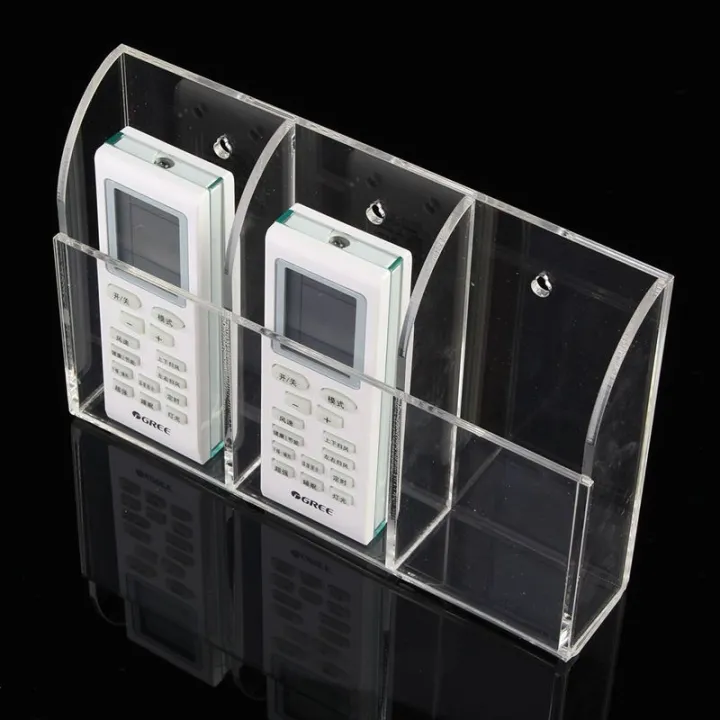 Clear%20Acrylic%20Remote%20Control%20Holder%20Wall%20Mount%20Media%20Organizer%20Storage%20Box%20(Three%20Compartments)%20-%20Image%205