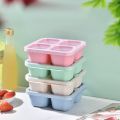【WEJA】4 Compartments Snack Boxes Wheat Straw Meal Prep Reusable Food Storage Lunch Box for Adults & Kids. 