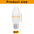 Warm White E27 LED Candle Bulb, 3W (40W Equivalent), 400lm, ES Candle Bulb, 2700K, Non-Dimmable. 